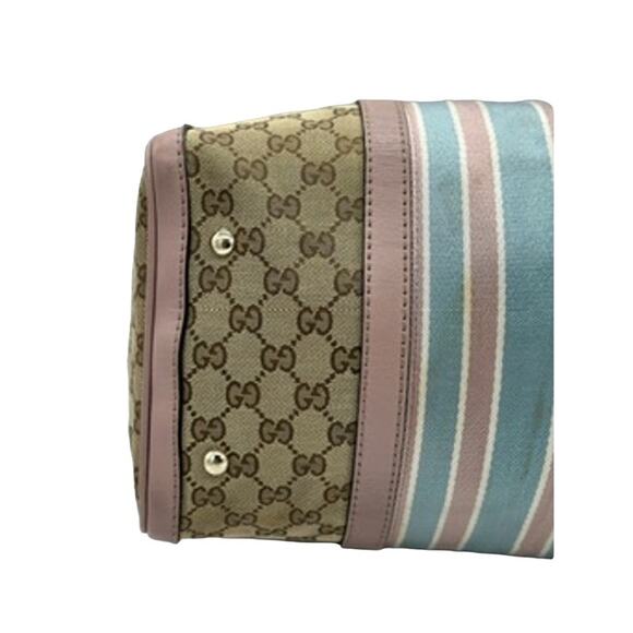 Gucci GG Monogram Vintage Web Medium Boston Pink Blue*AWESOME 2-WAY! - Picture 9 of 16
